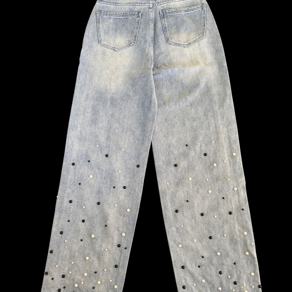 Homme + Femme Beaded Denim Jeans